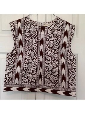 Julia Amory Cocoa Island Shell Top in Cocoa Island Ikat Sz S